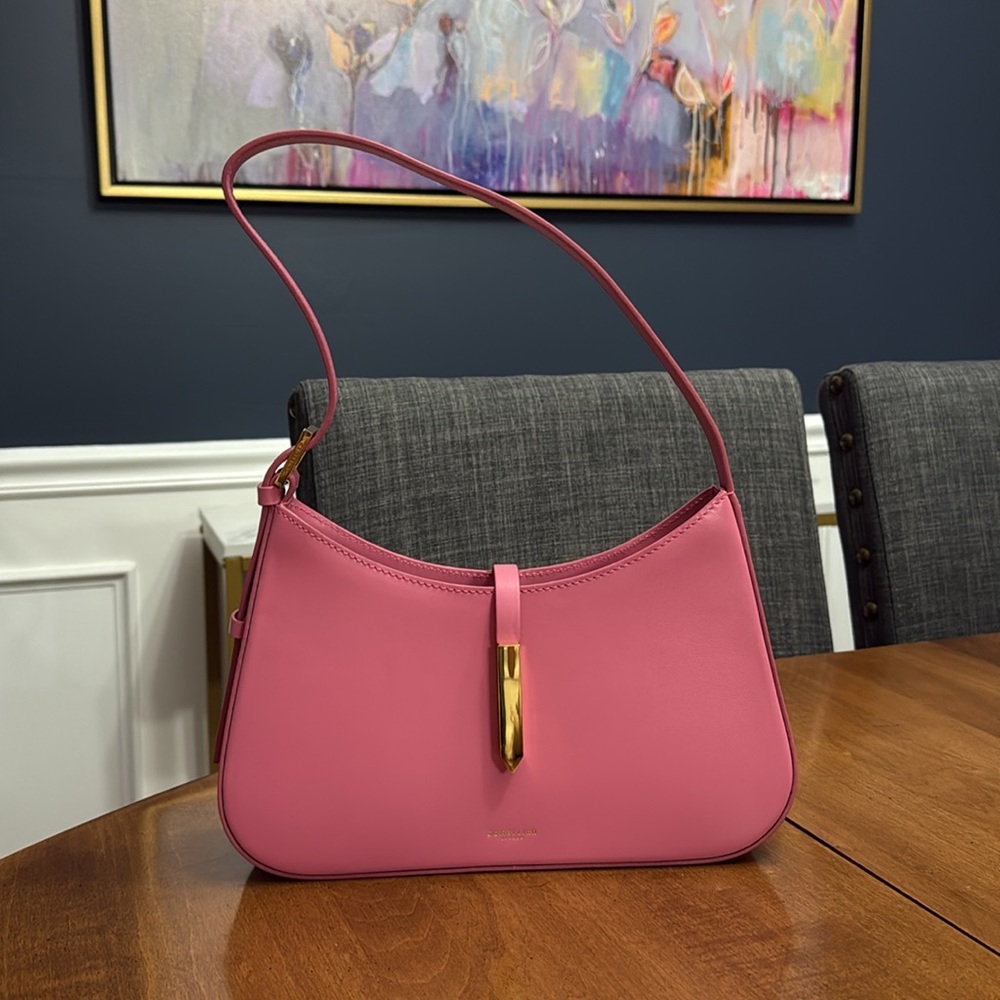 DeMellier Pink Shoulder Bag with Gold Accent